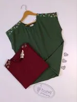 تیشرت پشت گره ای شانه چاپی طهورا - Image 6