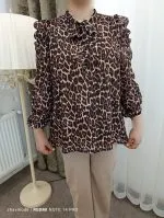 شومیز حریر پلنگی