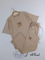 ست تیشرت لانگ و شلوار بگ پاپیون - Image 6