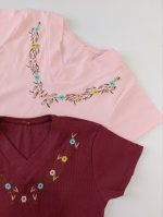 تیشرت یقه هفت گلدوزی - Image 2