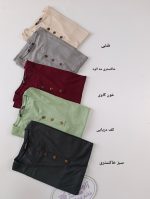 تیشرت سایز بزرگ زنانه برشکا دکمه دار - Image 9