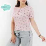 تیشرت زنانه کبریتی طرحدار - Image 7